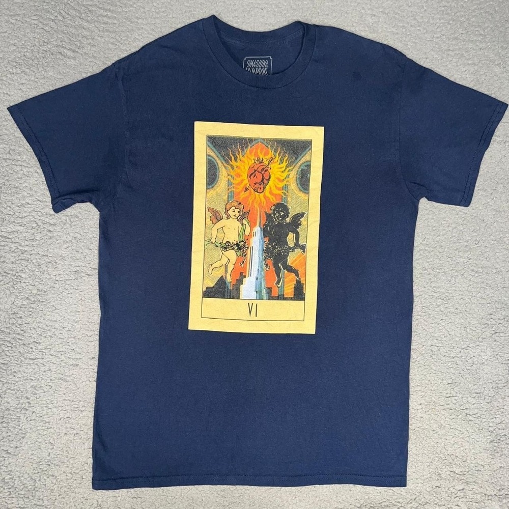 Smashing Pumpkins 2022 Spirits On Fire Tour T Shirt Men's Sz M Blue 2-Sided Tee